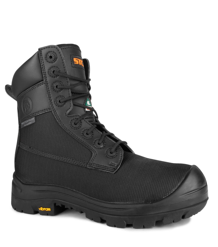 Shire, Black | 8" Vegan Waterproof Work Boots | Vibram TC4+